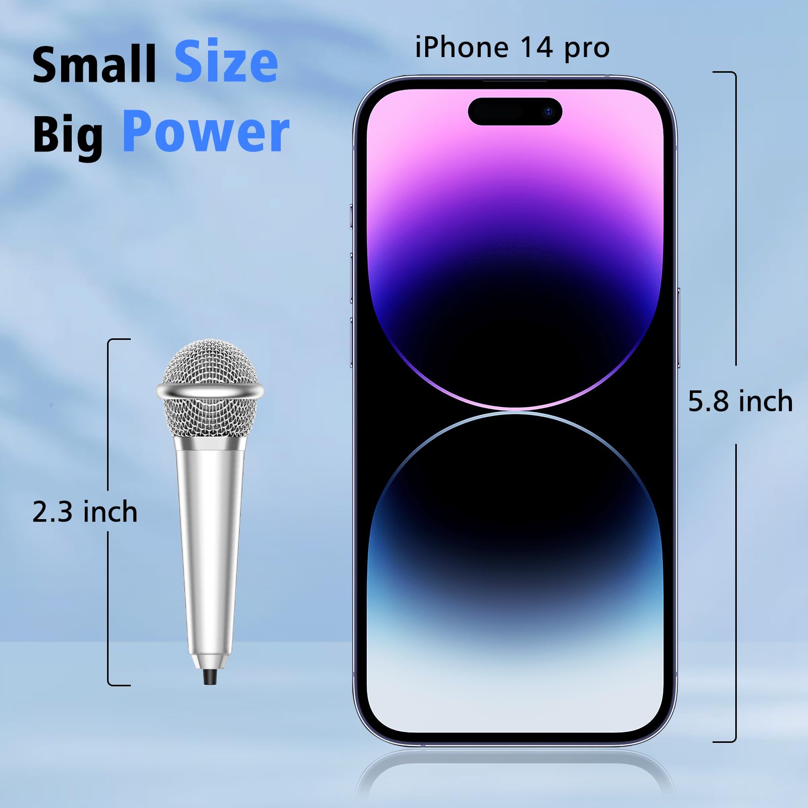 NICHOM 2-in-1 Mini Microphone for Android, iPhone 15, Laptop and PC, Portable Mini Mic for Vlogging, Karaoke, Video Recording wi